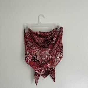 Windsor Burgundy Paisley Strapless Top - L